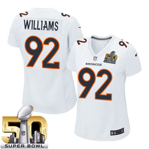 Women's Game Sylvester Williams Super Bowl 50 Bound Nike Jersey White - #92 Event NFL Denver Broncos